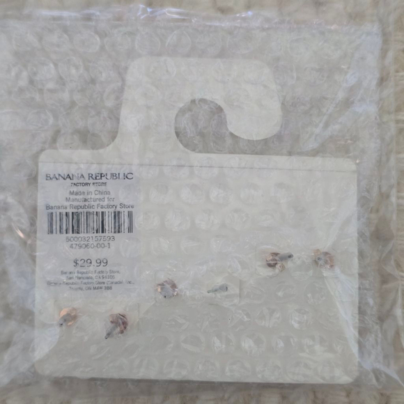 Women's Banana Republic One Size Rose Gold & Cream Stud Earrings Set - Picture 3 of 3